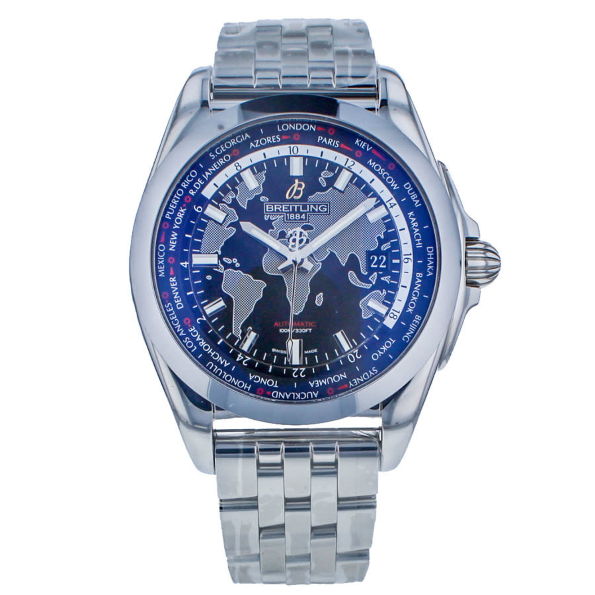 Breitling men's swiss made top automatic galactic unitime watch