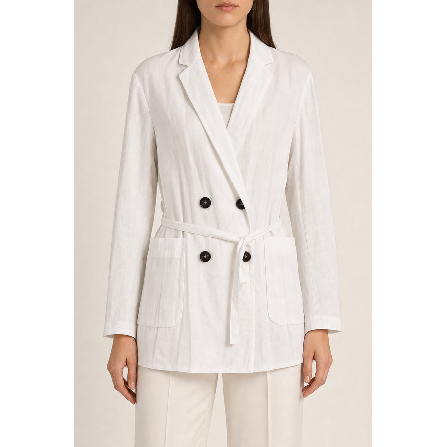 Brunello Cucinelli Womens Bianco Ottico Cotton Jacket