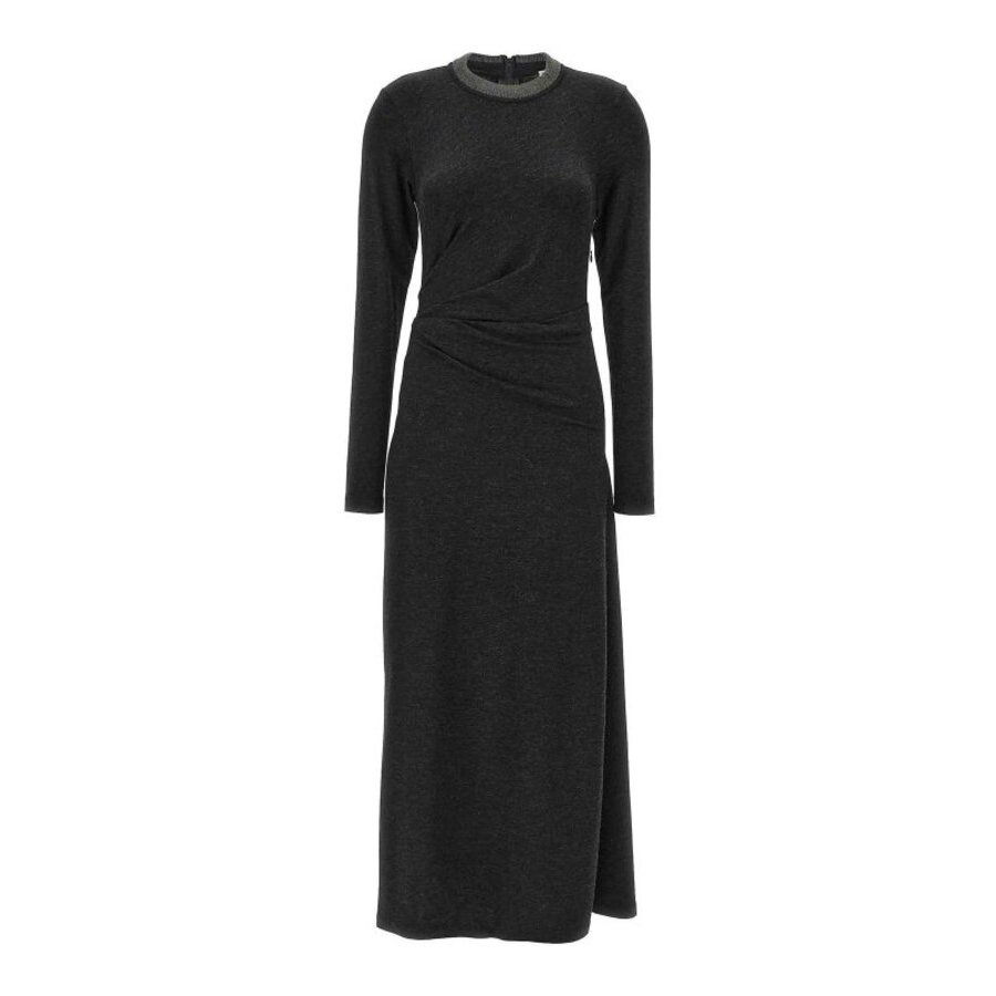 Brunello Cucinelli Women's Mine Wool Long Sleeve Midi Dress