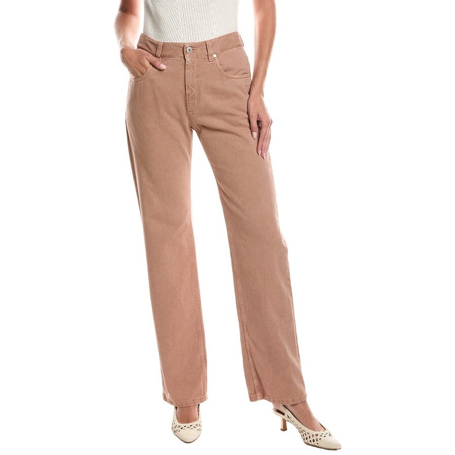 Brunello Cucinelli Wolight Brown Straight Trousers