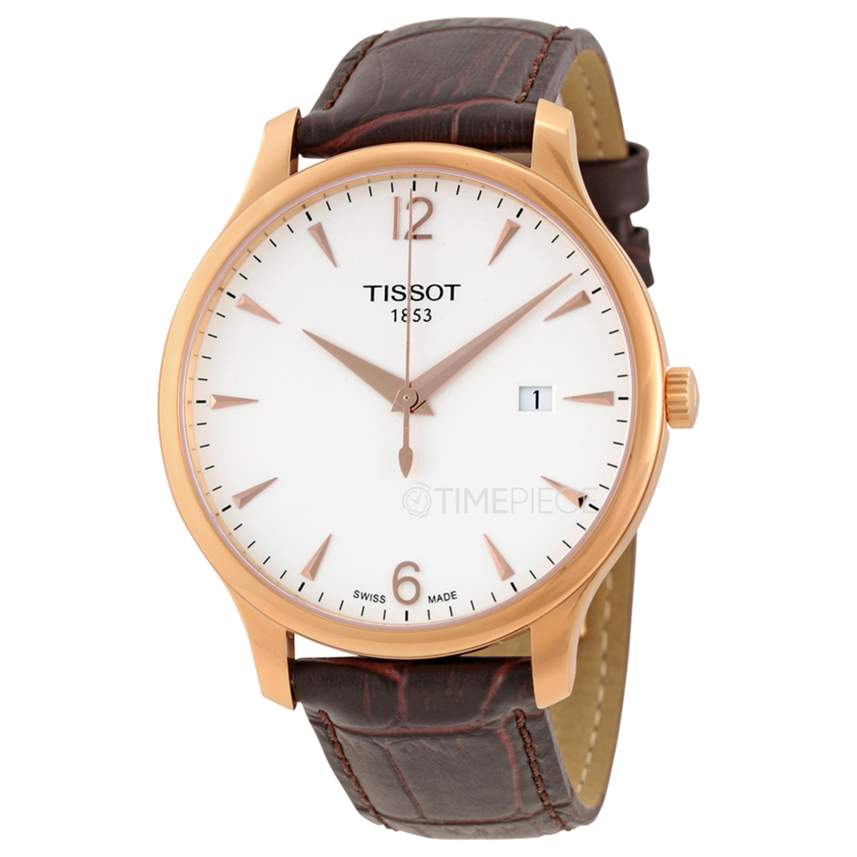 Tissot Tradition T063.610.36.047.00 – Orologio Uomo Acciaio E Pelle, Vetro Zaffiro, Quarzo Svizzero, 42 Mm