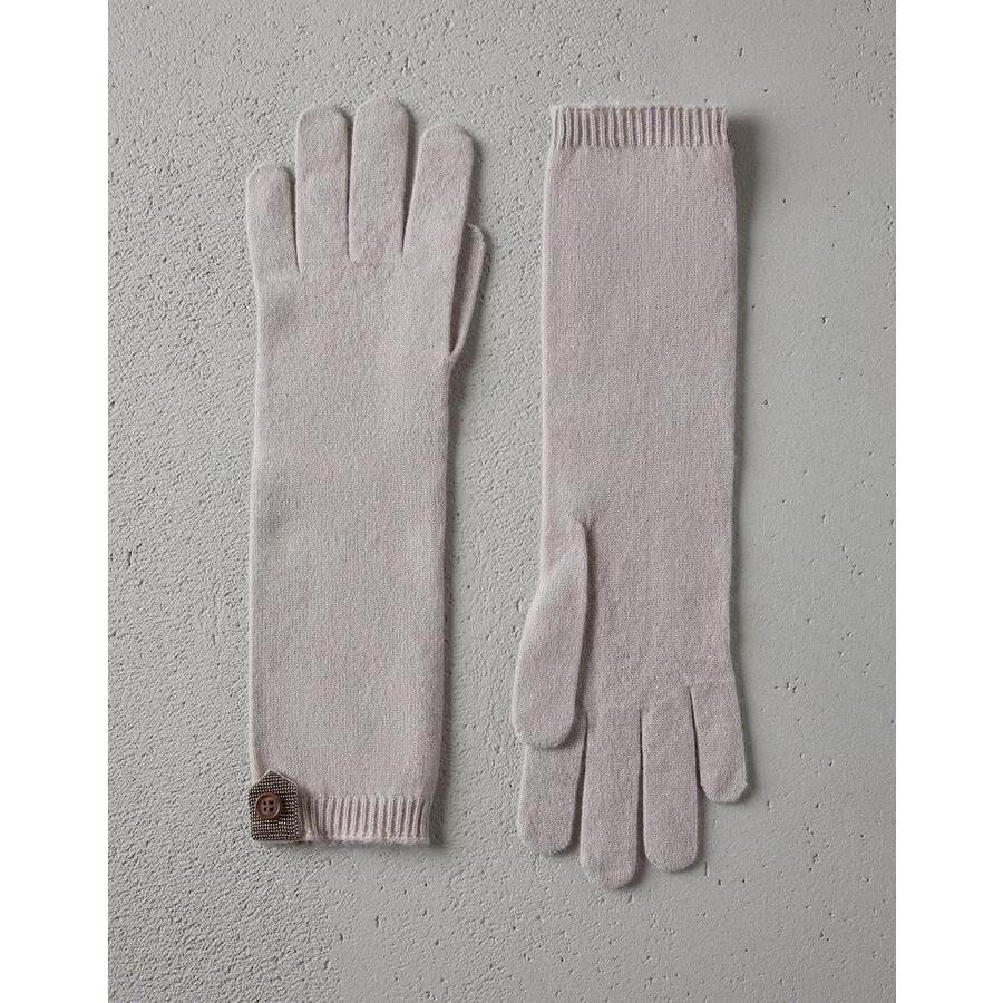 Brunello Cucinelli Pale Long Knit Gloves