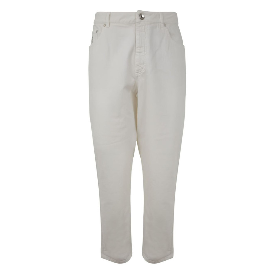 Brunello Cucinelli Men'S Off-White Straight-Leg Trousers