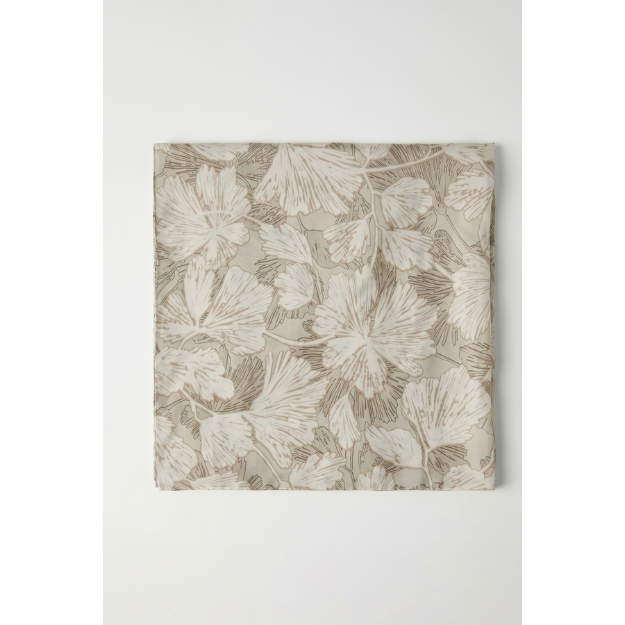 Brunello Cucinelli Beige Silk Floral Print Scarf