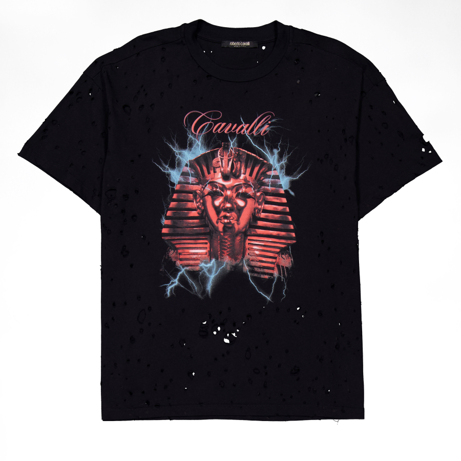 Roberto Cavalli Black Pharaoh Graphic T-Shirt