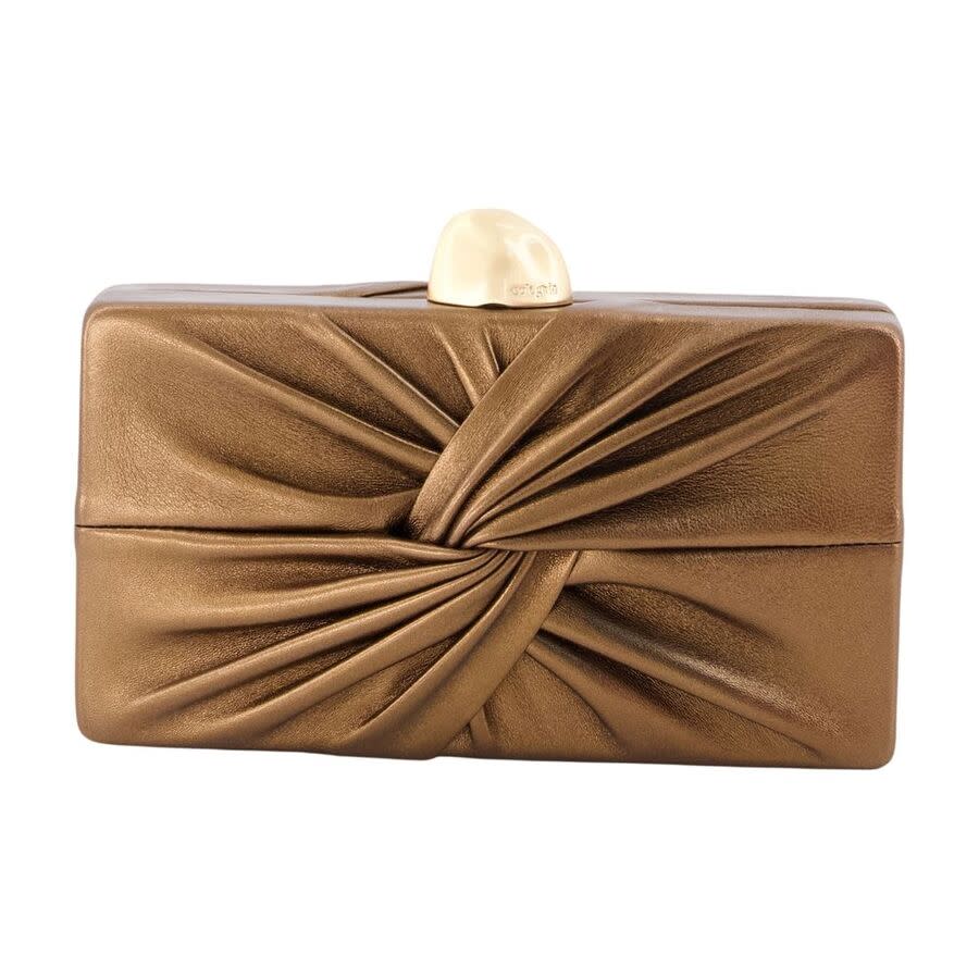 Cult Gaia Lisse Clutch  Brown