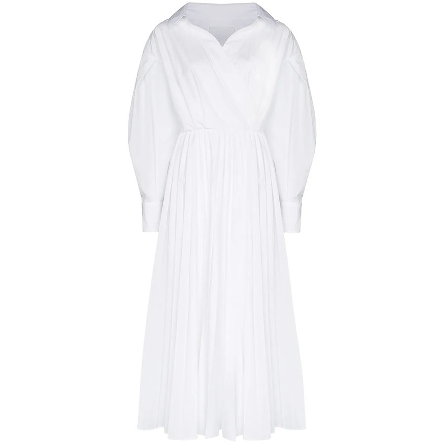 Valentino Garavani Wrap Pleated Shirt Dress