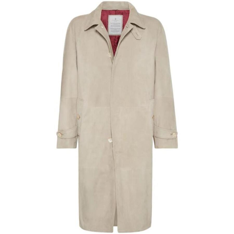 Brunello Cucinelli Light Beige Leather Coat