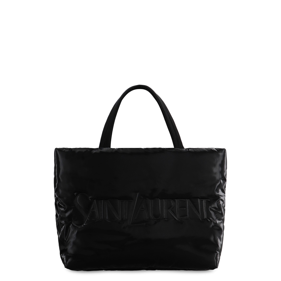 Saint Laurent Quilted Nylon Tote Bag — Black