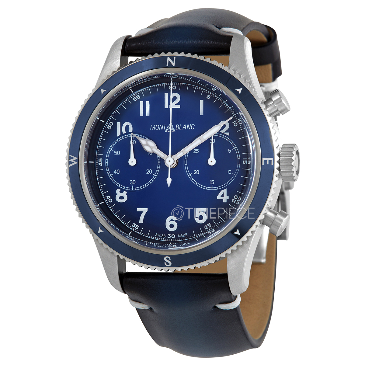 Montblanc 1858 Chronograph Automatic Blue Dial Mens Watch 126912