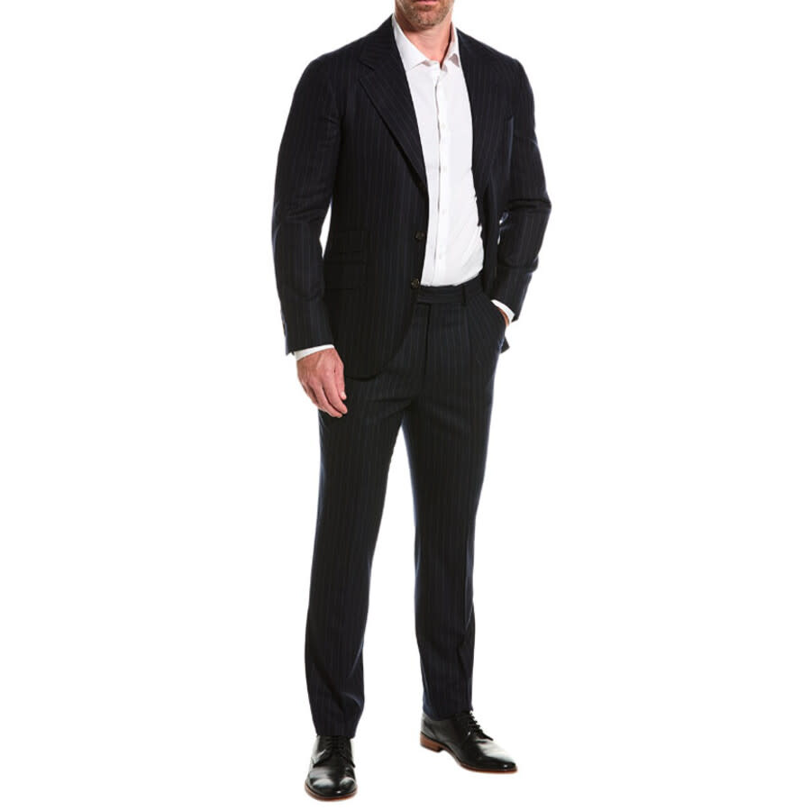 Brunello Cucinelli Mens Blue Virgin Wool Suit