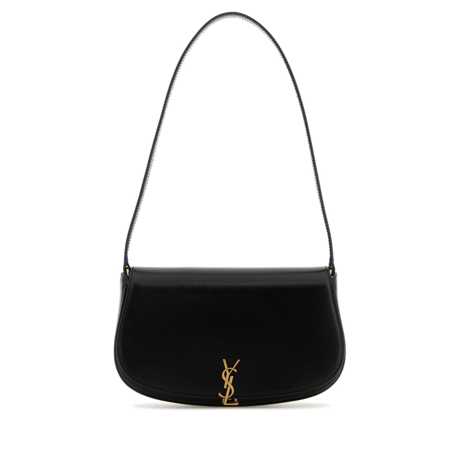 Saint Laurent Black Leather Demi Lune Shoulder Bag