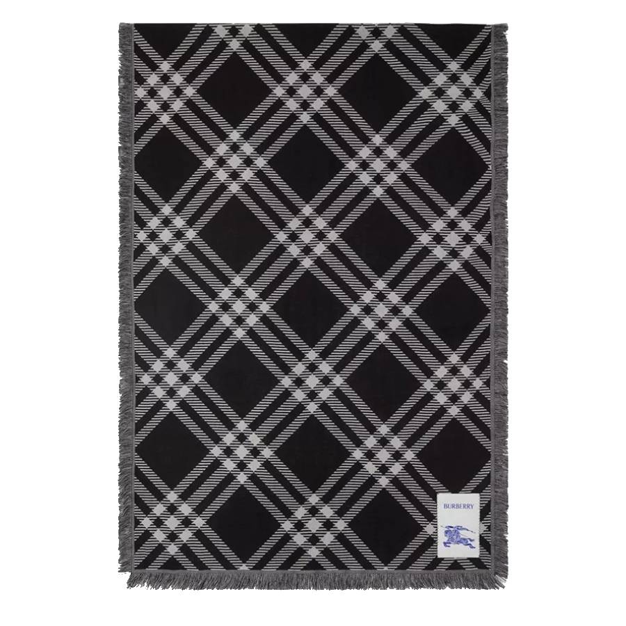 Burberry Wide Check Wool Silk Scarf