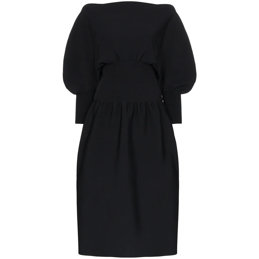Bottega Veneta Pouf Sleeve Flared Midi Dress, Brand Size 38 (US Size 6)