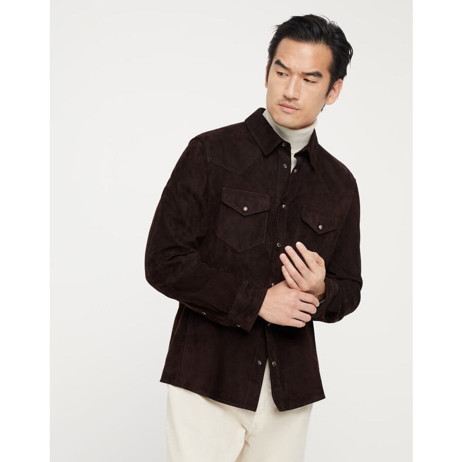 Brunello Cucinelli Men's Moors Head Suede Western Jacket