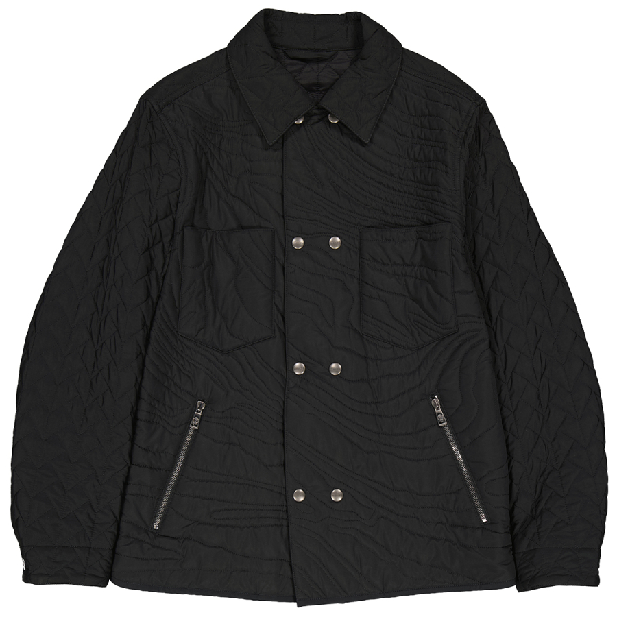 Roberto Cavalli Mens Black Short Quilted Caban