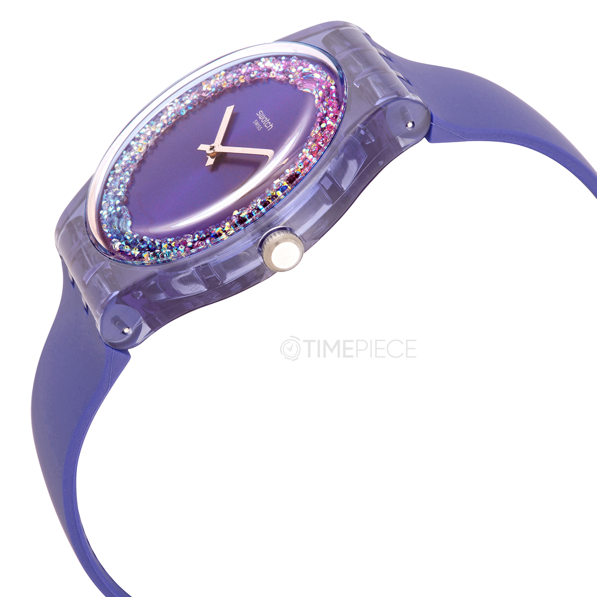 Swatch SUOV106 Purple Rings Ladies Quartz Watch