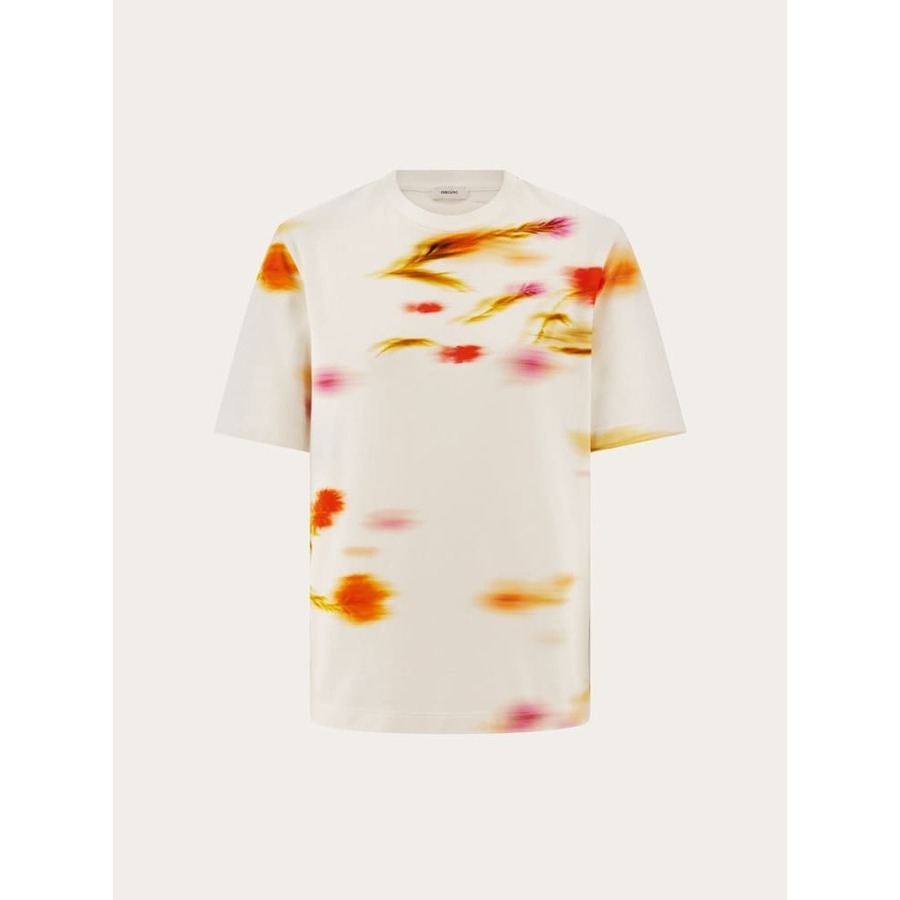 Ferragamo Women's Off White Printed Cotton Sweater