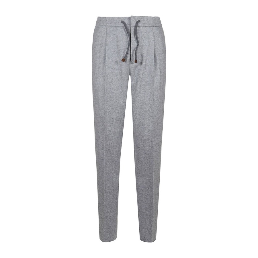 Brunello Cucinelli Gray Tailored Drawstring Trousers