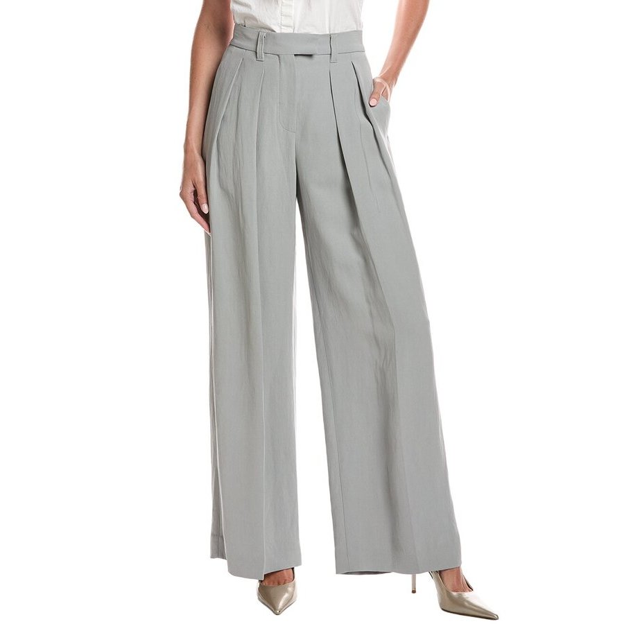 Brunello Cucinelli Wolight Grey Wide Leg Trousers