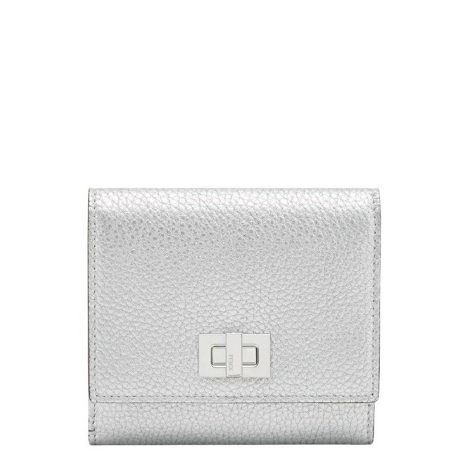 Fendi Peekaboo Tri-Fold Leather Wallet