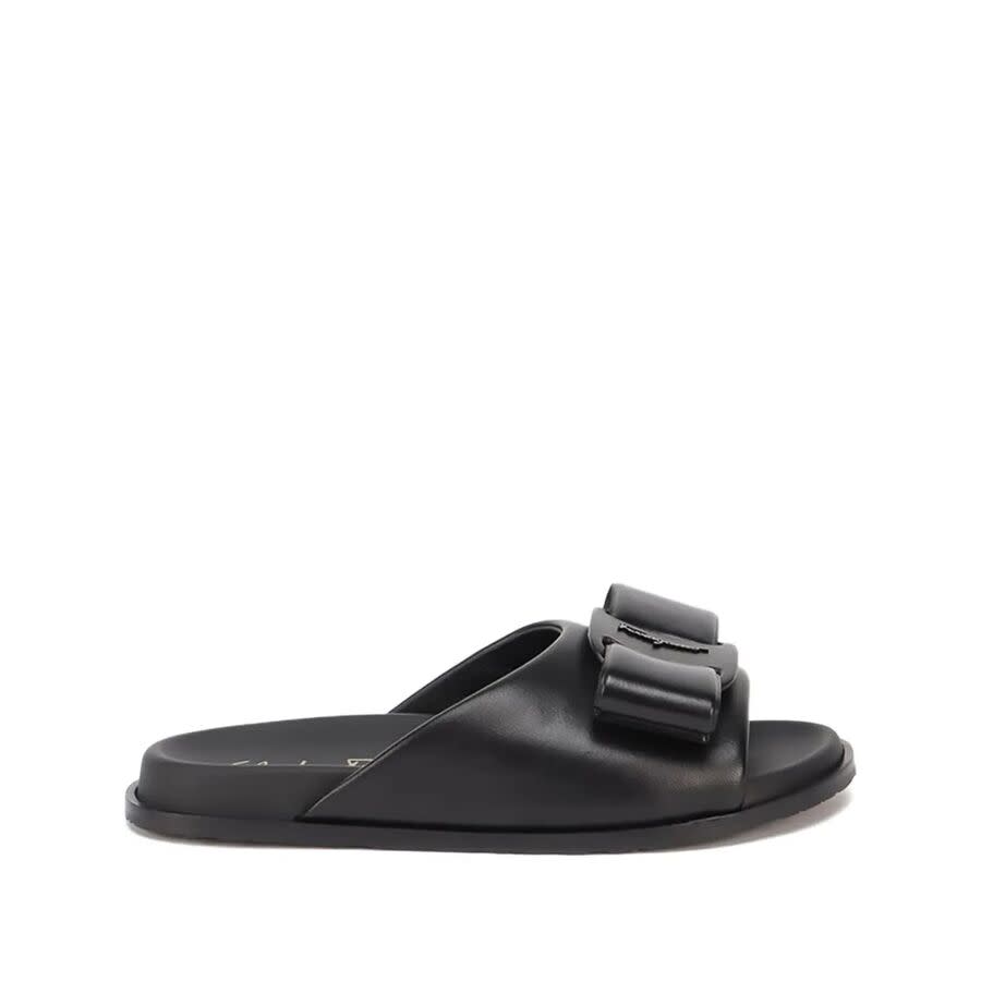Ferragamo Womens Black Slides Sandals