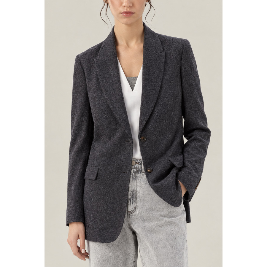 Brunello Cucinelli Womens Anthracite Wool Blazer