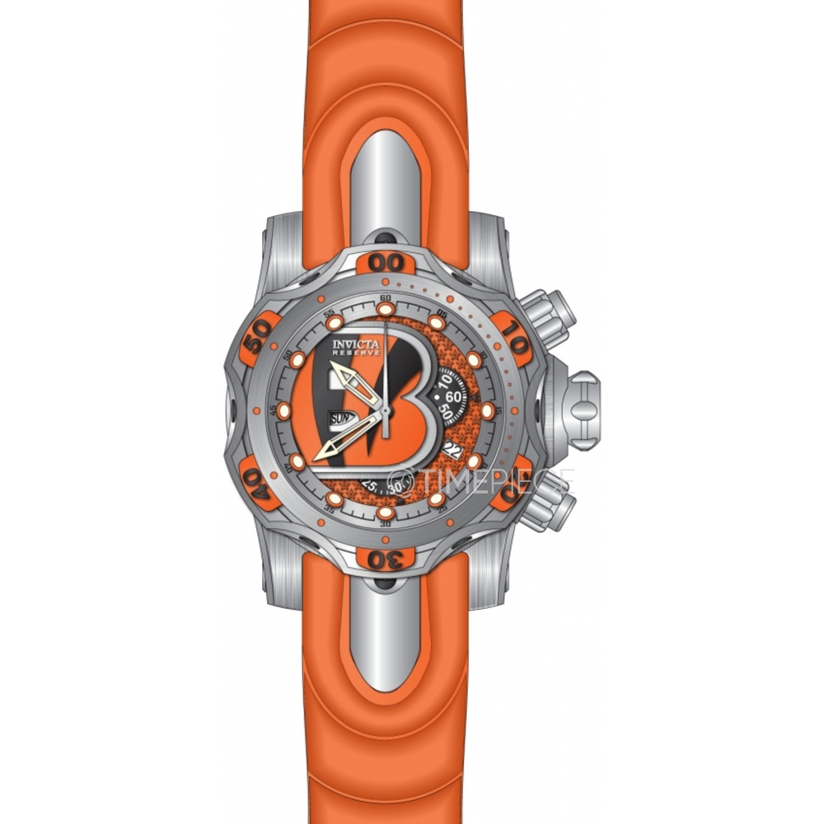 Men's NFL Stainless Steel Orange Dial Watch