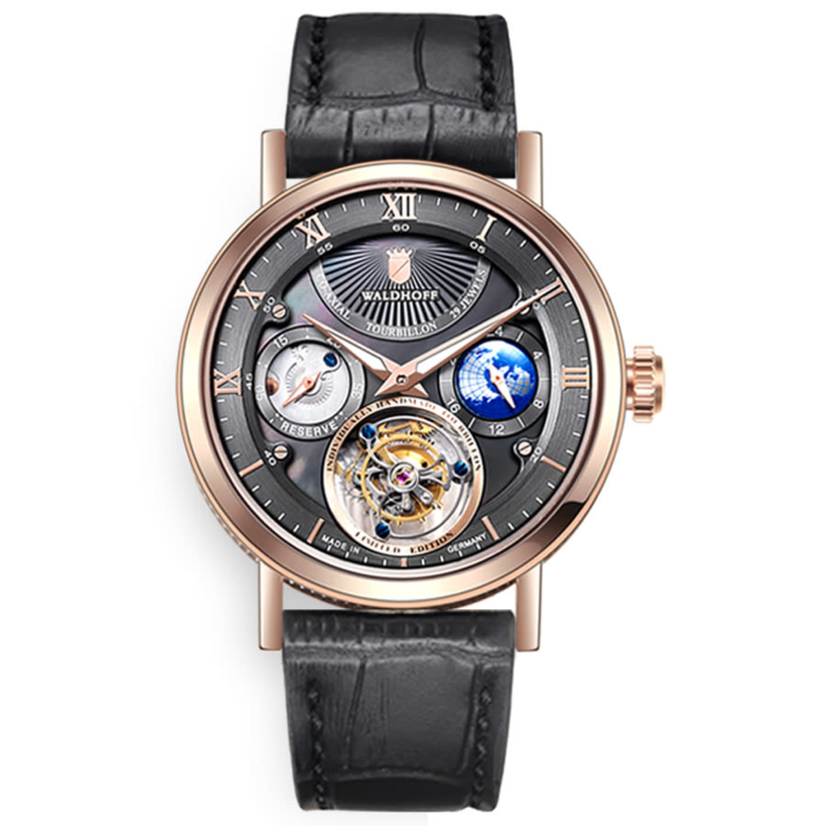 Waldhoff Ultramatic Limited Tourbillon Grey Dial Mens Watch MW05EM