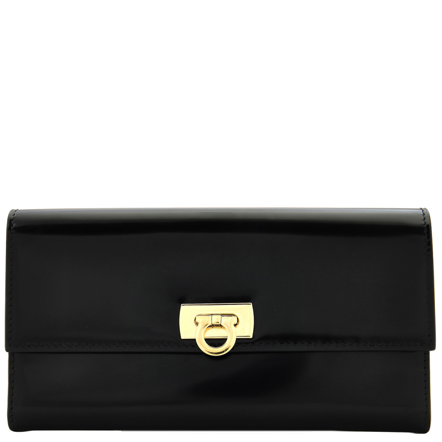 Ferragamo Wanda Fold-Over Leather Continental Wallet