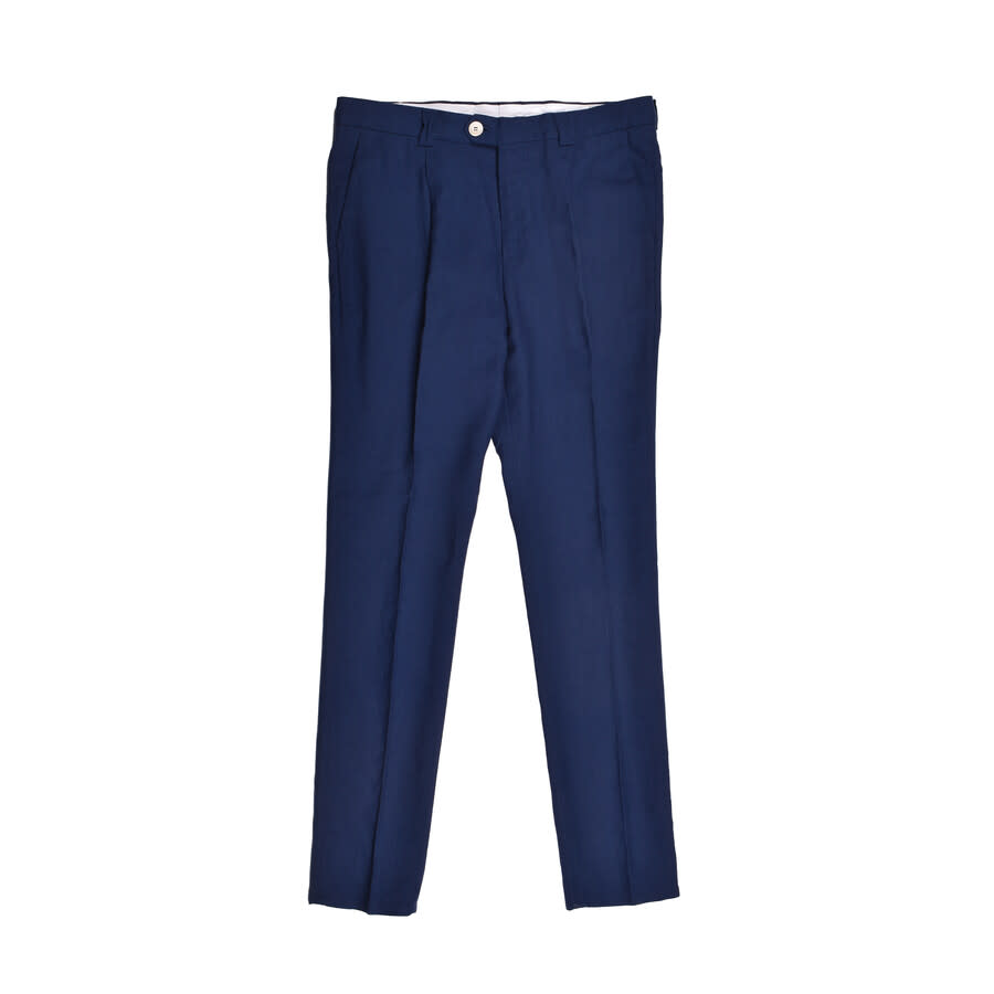 Brunello Cucinelli Navy Linen Blend Leisure Trousers