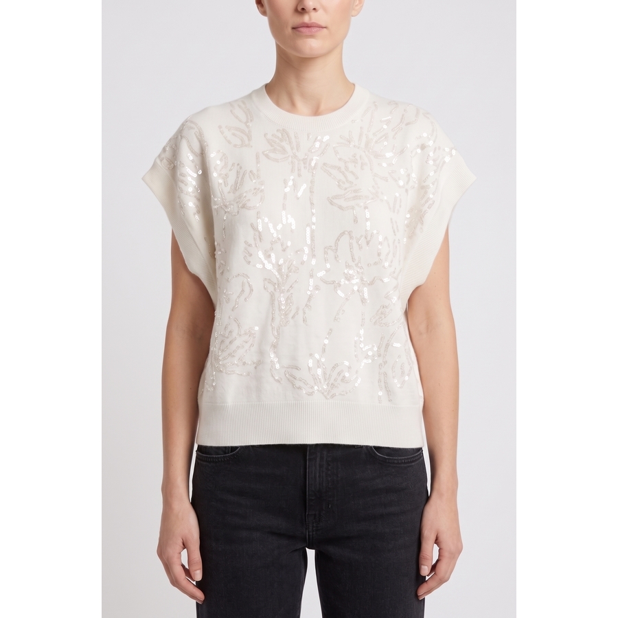 Brunello Cucinelli Women's Cashmere Blens Sequin Crew Neck Sweater Nwt