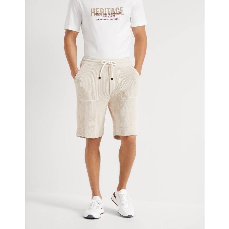 Brunello Cucinelli Men's Rope Cotton Knit Drawstring Shorts