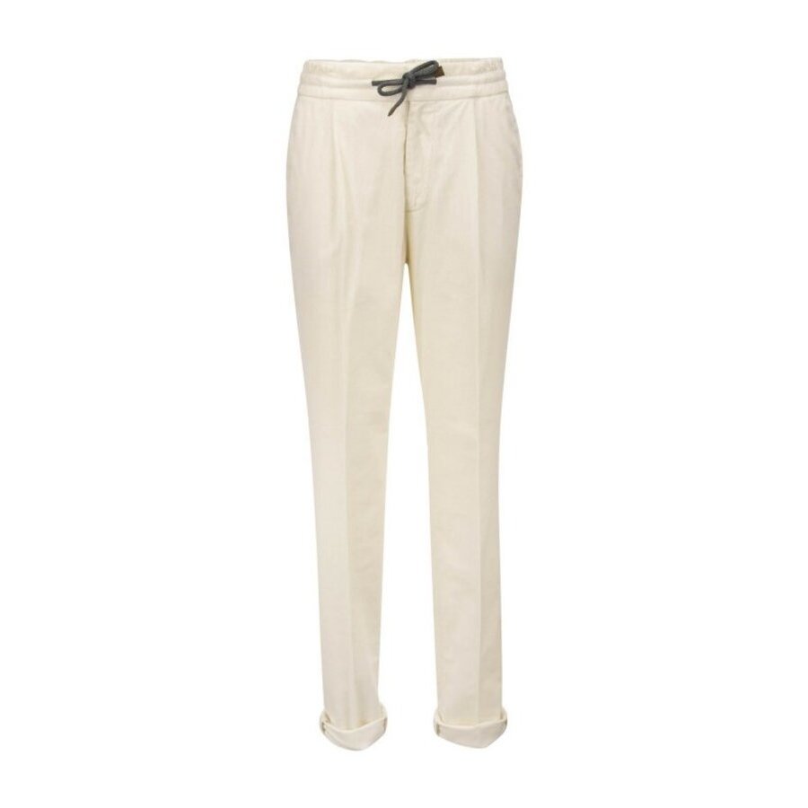 Brunello Cucinelli Off-White Tailored Drawstring Trousers