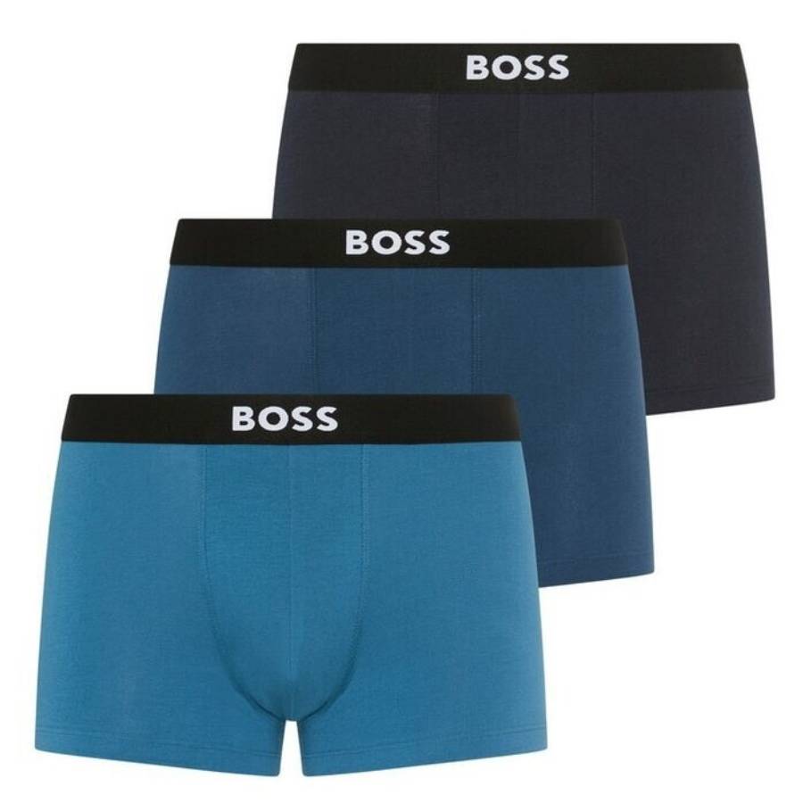 Hugo Boss 3-Pack Logo Waistbands Stretch-Cotton Trunks
