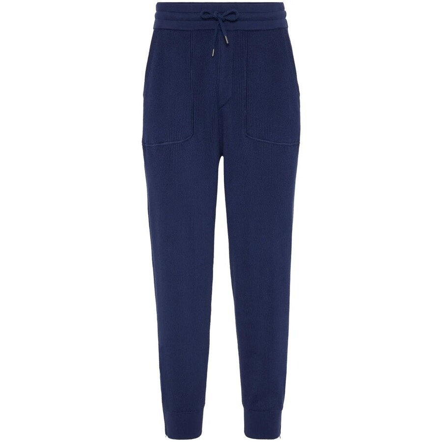 Brunello Cucinelli Galaxy Blue Knit Jogger Trousers