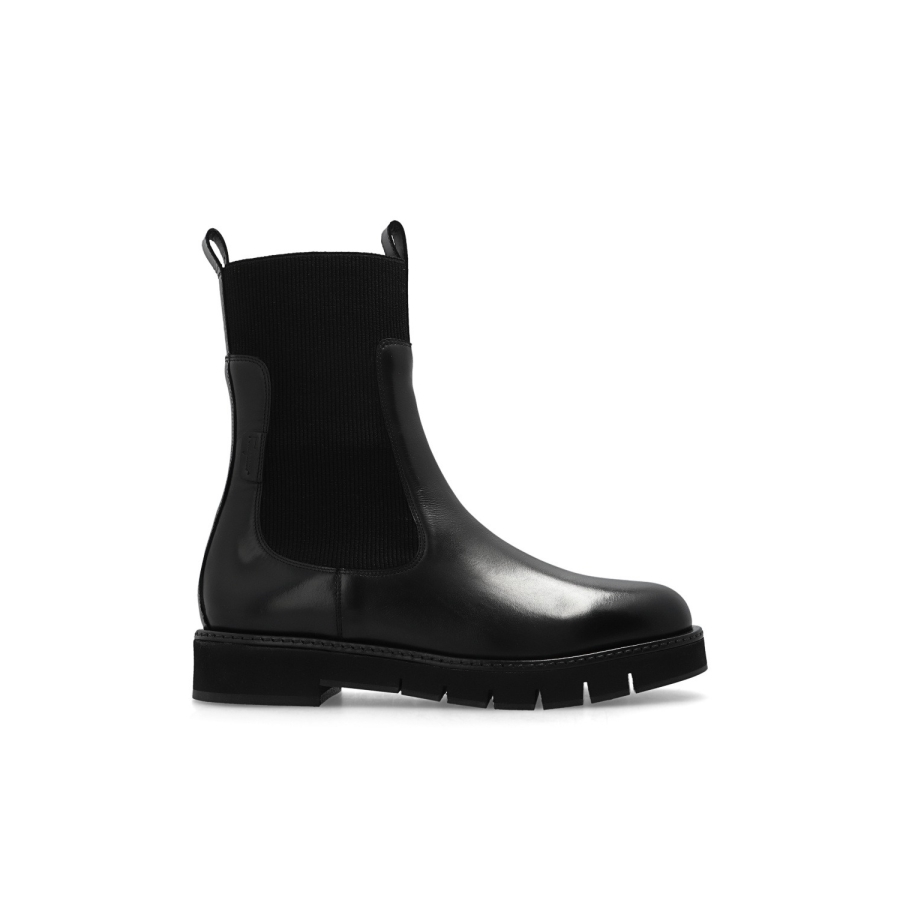 Salvatore Ferragamo Black Leather Rook Chelsea Boots