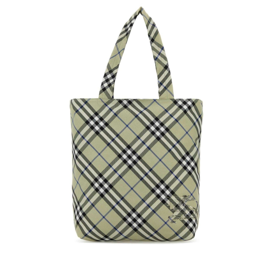 Burberry Equestrian Knight-embroidered Checked Tote Bag