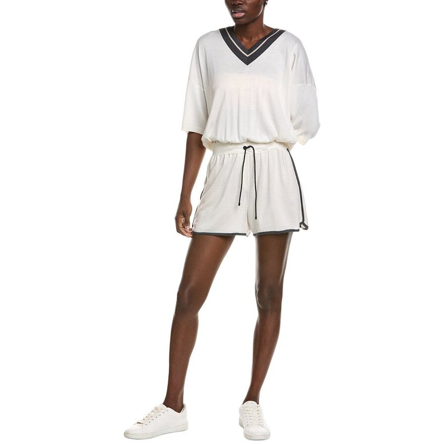 Brunello Cucinelli White Cashmere Blend Tennis Dress