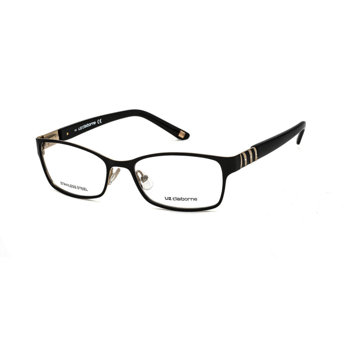 Liz Claiborne Ladies Black Rectangular Eyeglass Frames L63402M20052