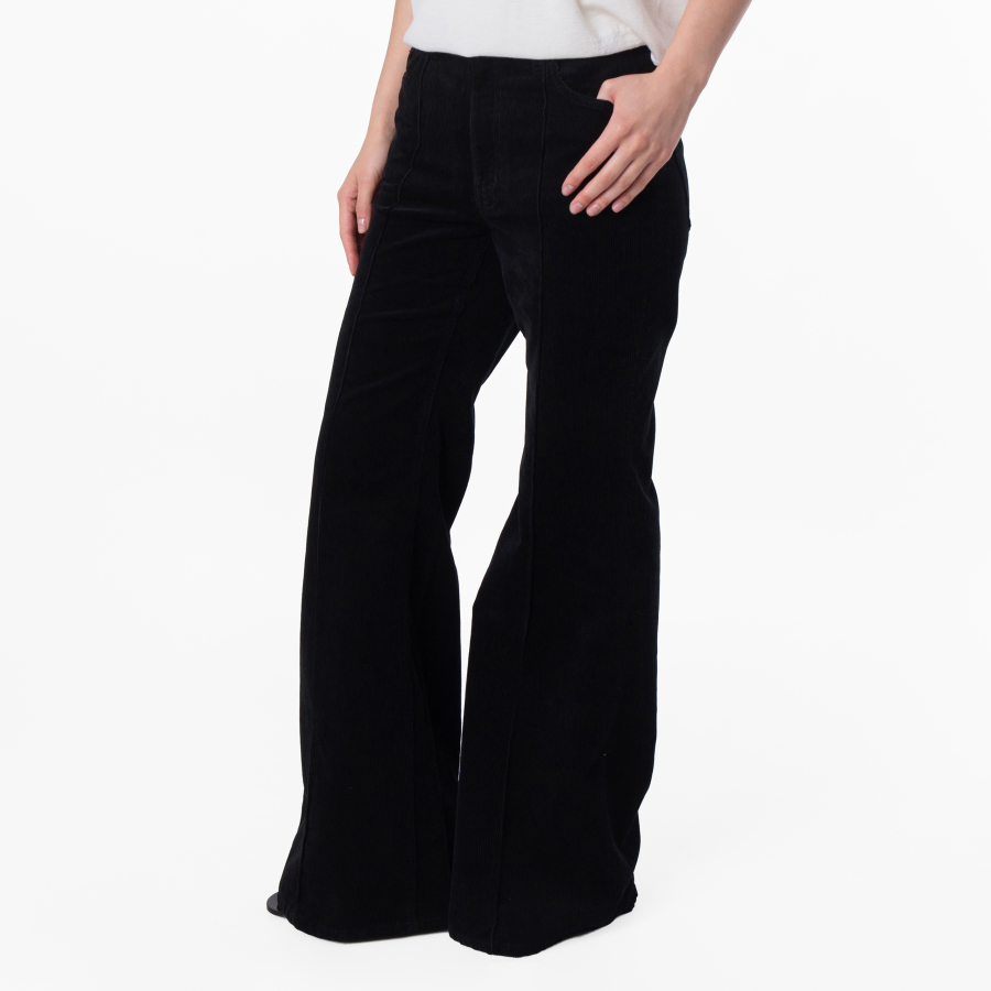 Polo Ralph Lauren Black Pintucked Corduroy Flared Trousers
