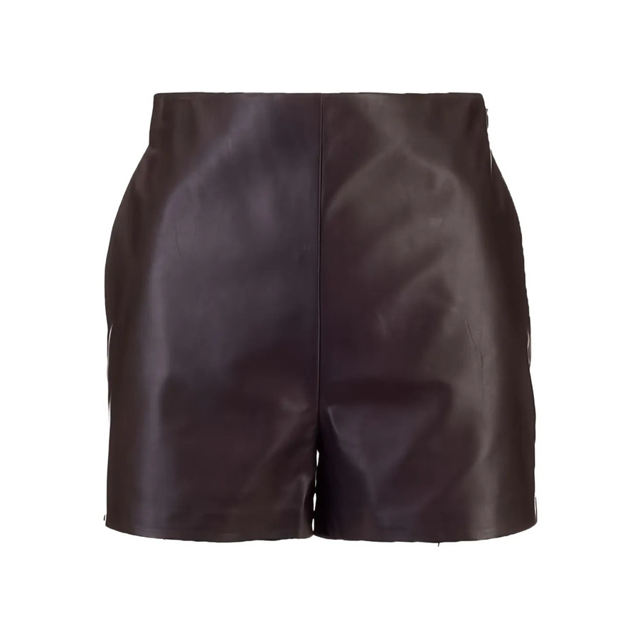 Valentino Leather Short Trousers — Black