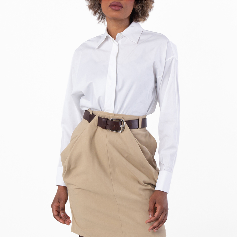 Loewe Womens Draped Cotton Shirt