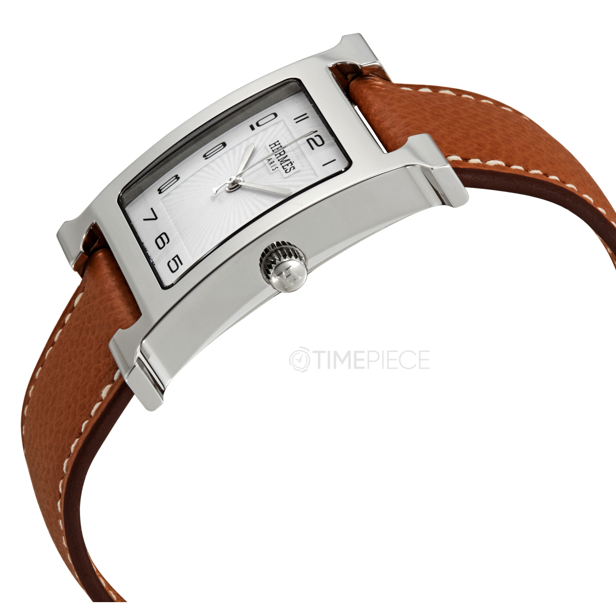 Hermes h hour white dial leather ladies watch sale