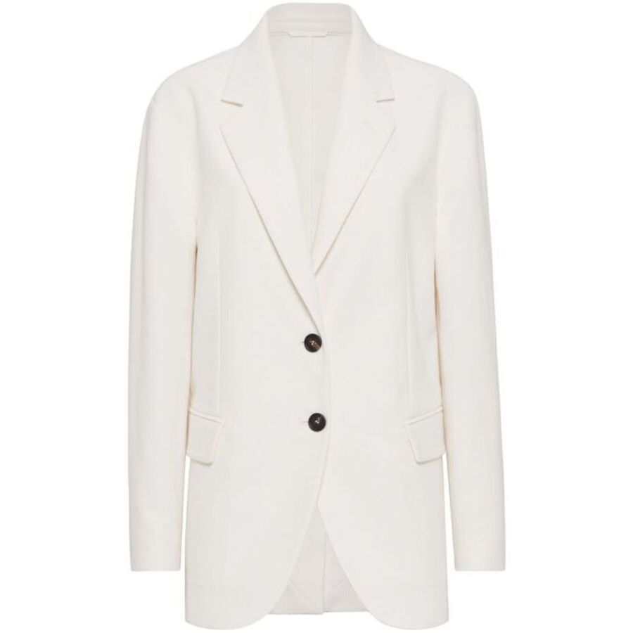 Brunello Cucinelli Wooff White Linen Blend Blazer