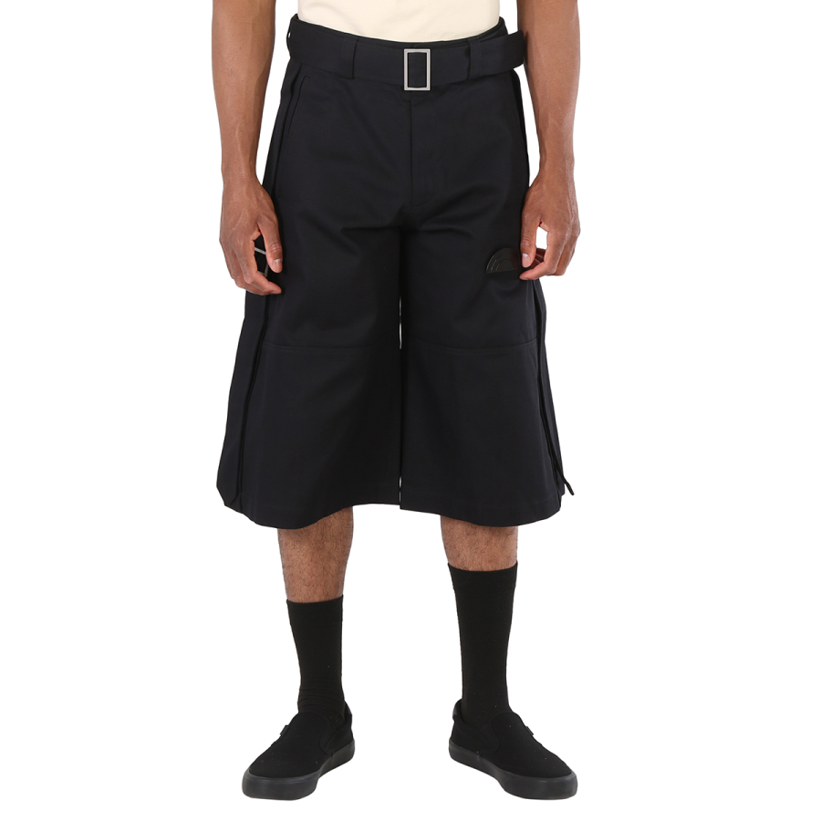 Palm Angels Black Side Tape Buckle Shorts