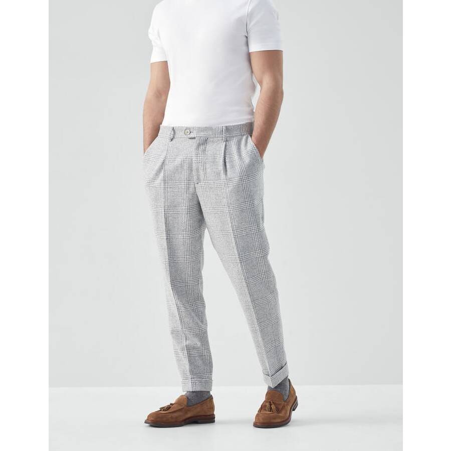 Brunello Cucinelli Light Grey Wool Trousers