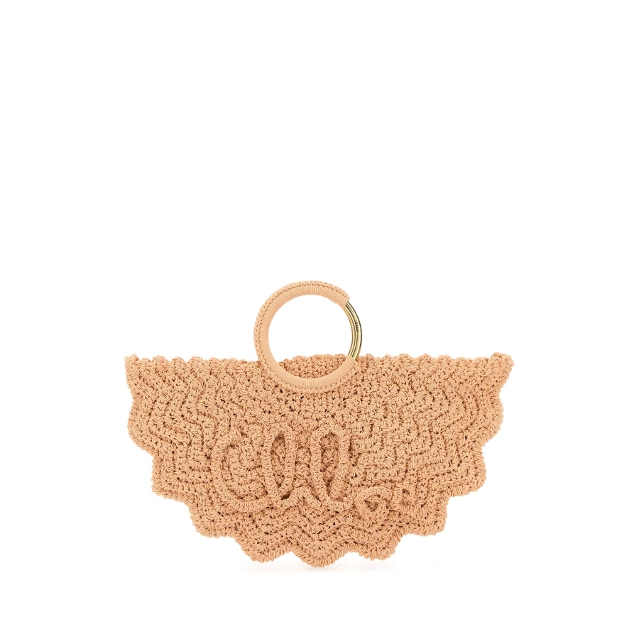 Chloe Peach Fabric Small Bracelet Paravent Handbag 1170$