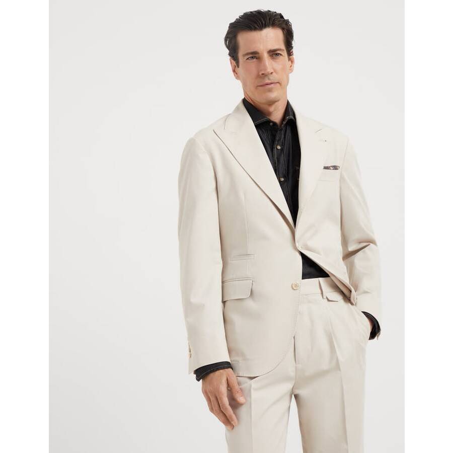 Brunello Cucinelli Men's Flax Seeds Cotton Wool Blend Blazer
