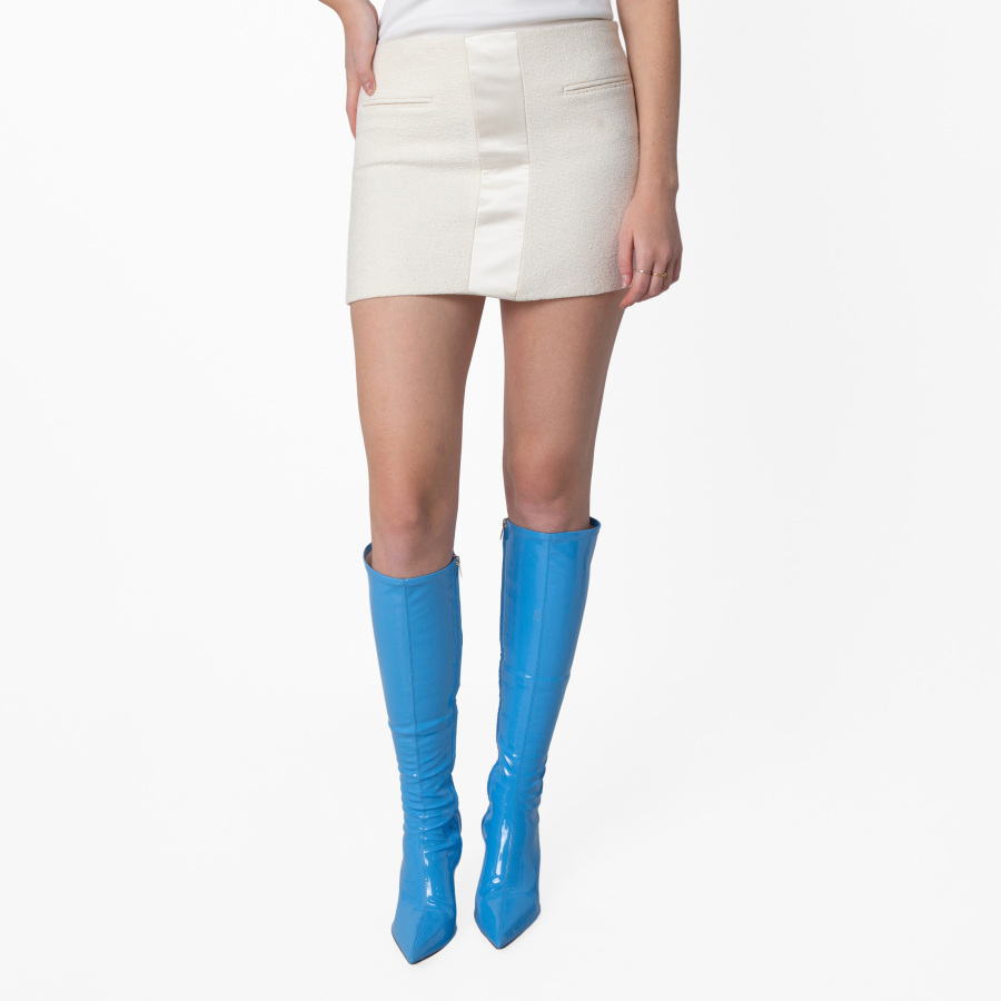 Ferragamo Contrasting Panel Low Rise Mini Skirt